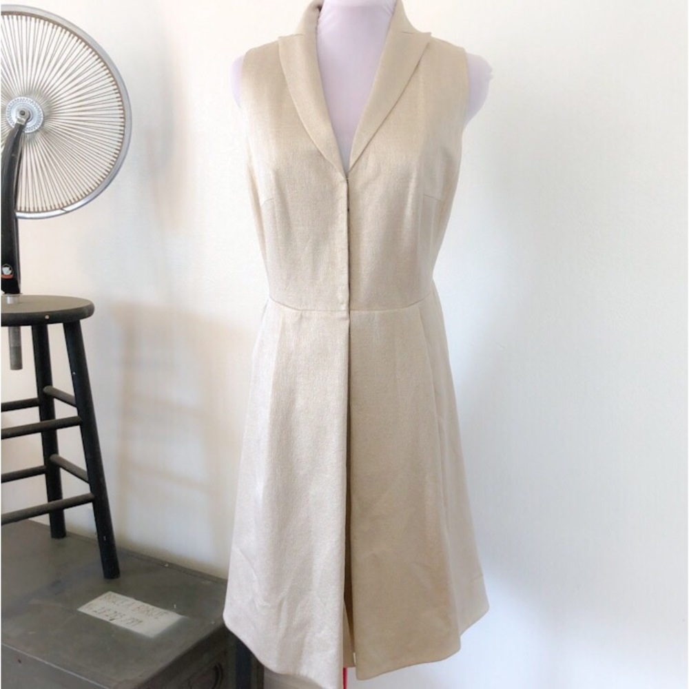 AKRIS - NWT Gold Sleeveless Coat Vest /  Dress